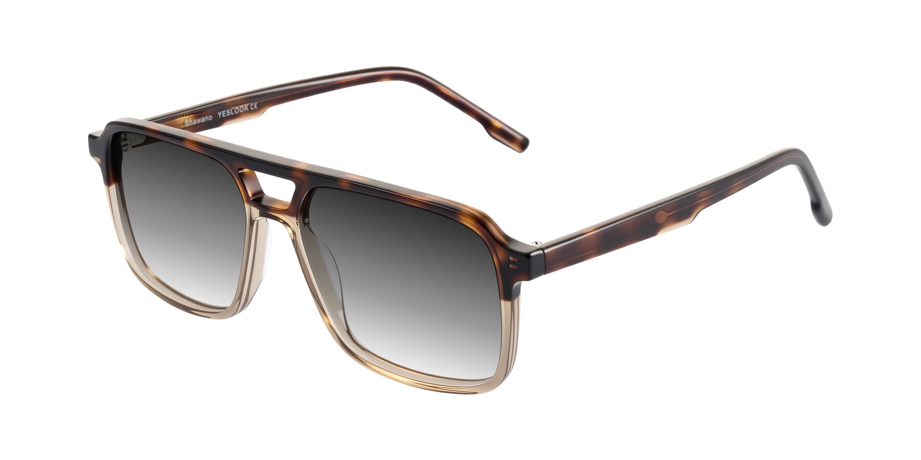 Angle of Shawano in Tortoise/Transparent Brown with Gray Gradient Lenses