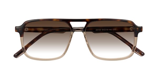 Front of Shawano in Tortoise/Transparent Brown