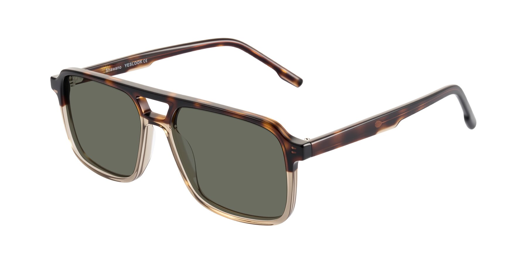 Angle of Shawano in Tortoise/Transparent Brown with Gray Polarized Lenses