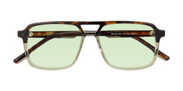Front of Shawano in Tortoise/Transparent Green