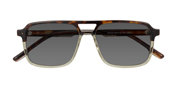 Front of Shawano in Tortoise/Transparent Green