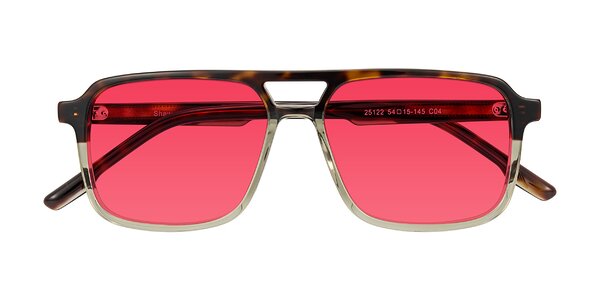 Front of Shawano in Tortoise/Transparent Green