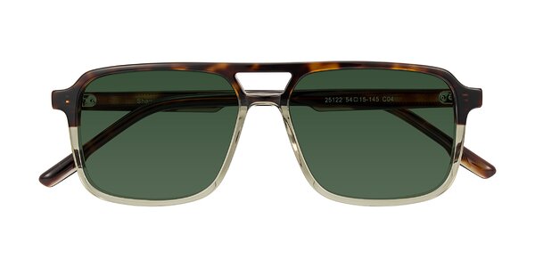 Front of Shawano in Tortoise/Transparent Green