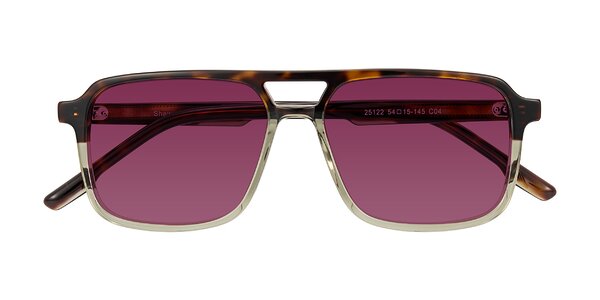 Front of Shawano in Tortoise/Transparent Green