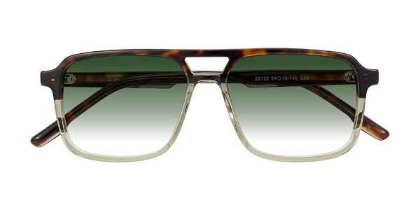 Front of Shawano in Tortoise/Transparent Green