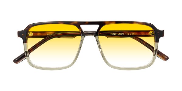 Front of Shawano in Tortoise/Transparent Green