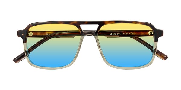 Front of Shawano in Tortoise/Transparent Green