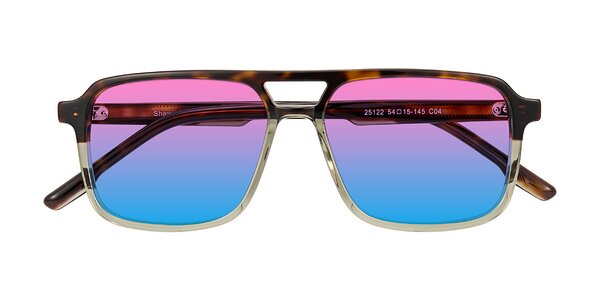 Front of Shawano in Tortoise/Transparent Green