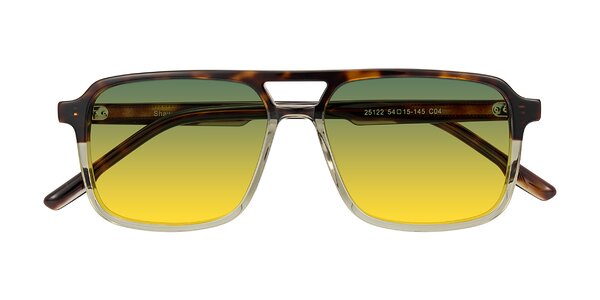 Front of Shawano in Tortoise/Transparent Green