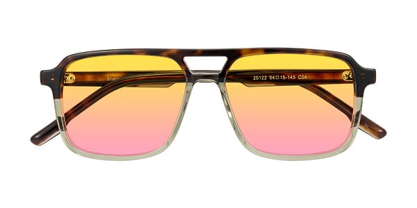 Front of Shawano in Tortoise/Transparent Green