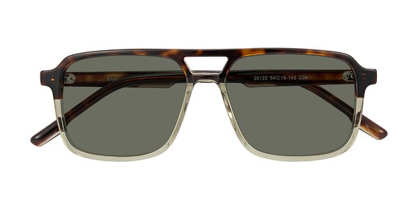 Front of Shawano in Tortoise/Transparent Green