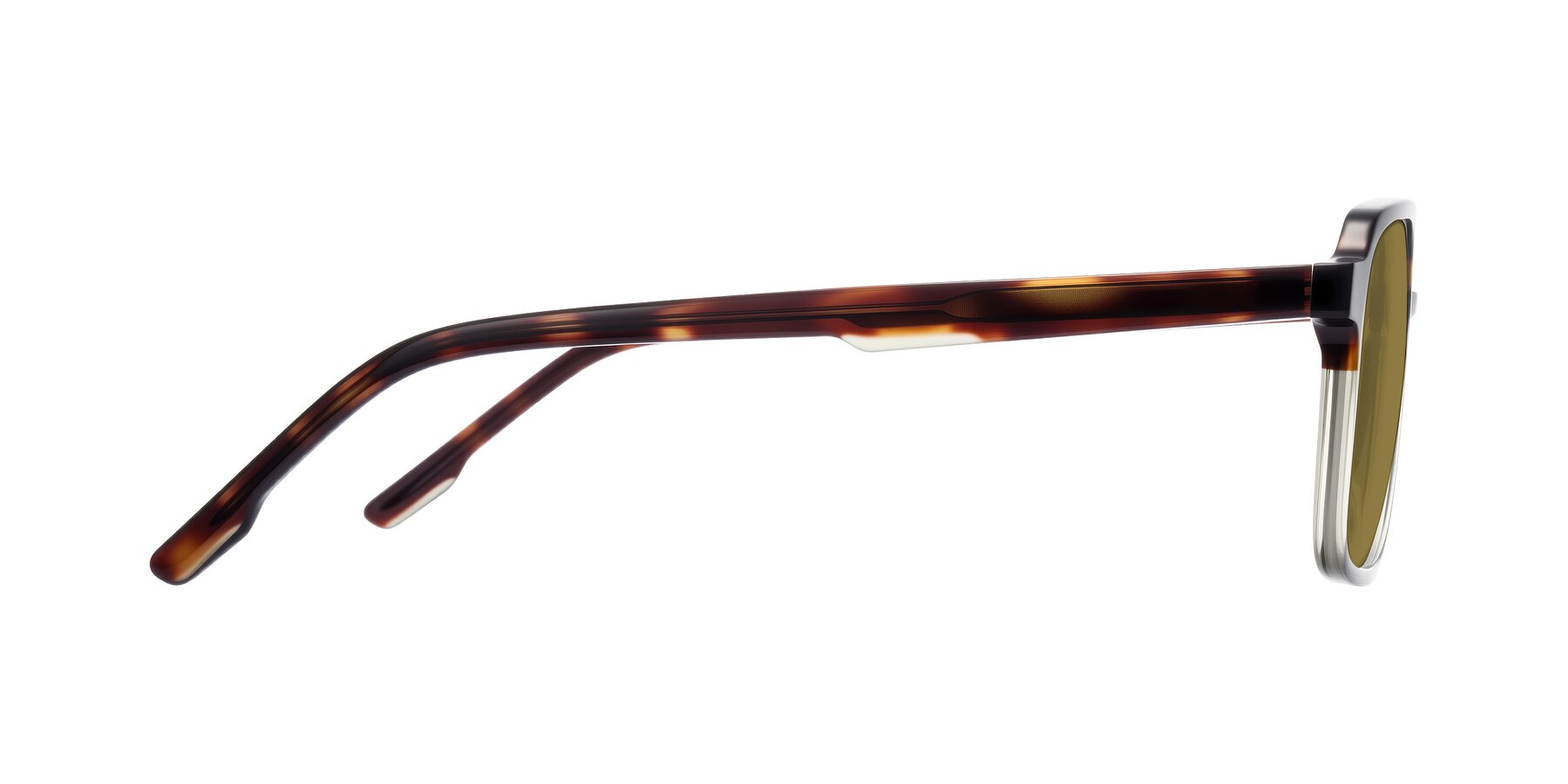 Side of Shawano in Tortoise/Transparent Green with Brown Polarized Lenses