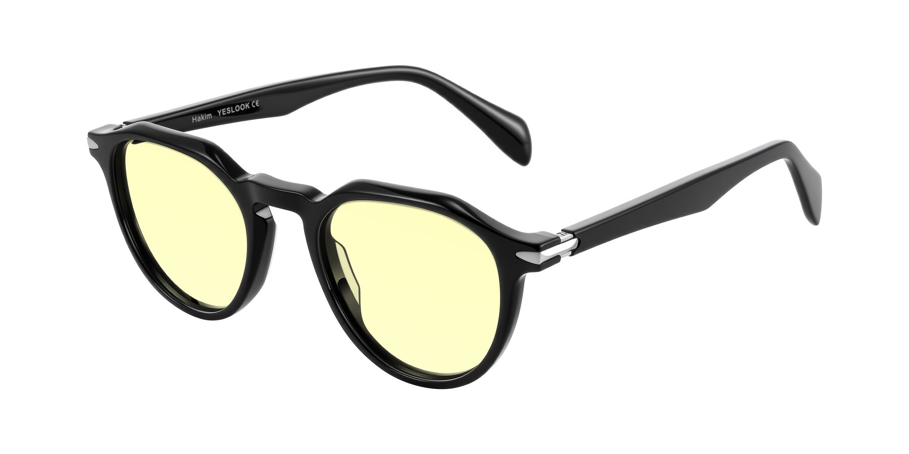 Angle of Hakim in Black with Light Yellow Tinted Lenses