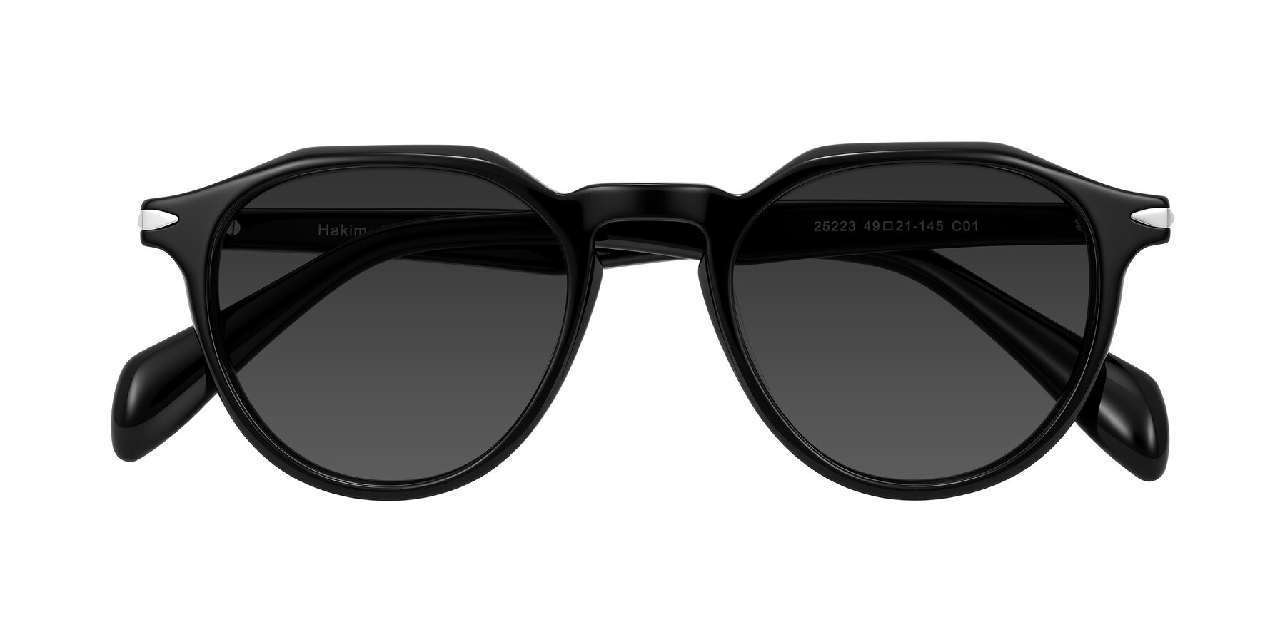 Folded Front of Hakim in Black with Gray Tinted Lenses