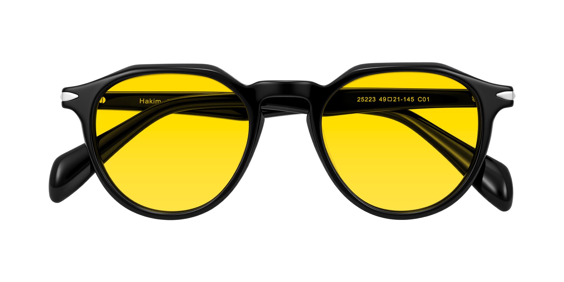 Folded Front of Hakim in Black with Yellow Tinted Lenses