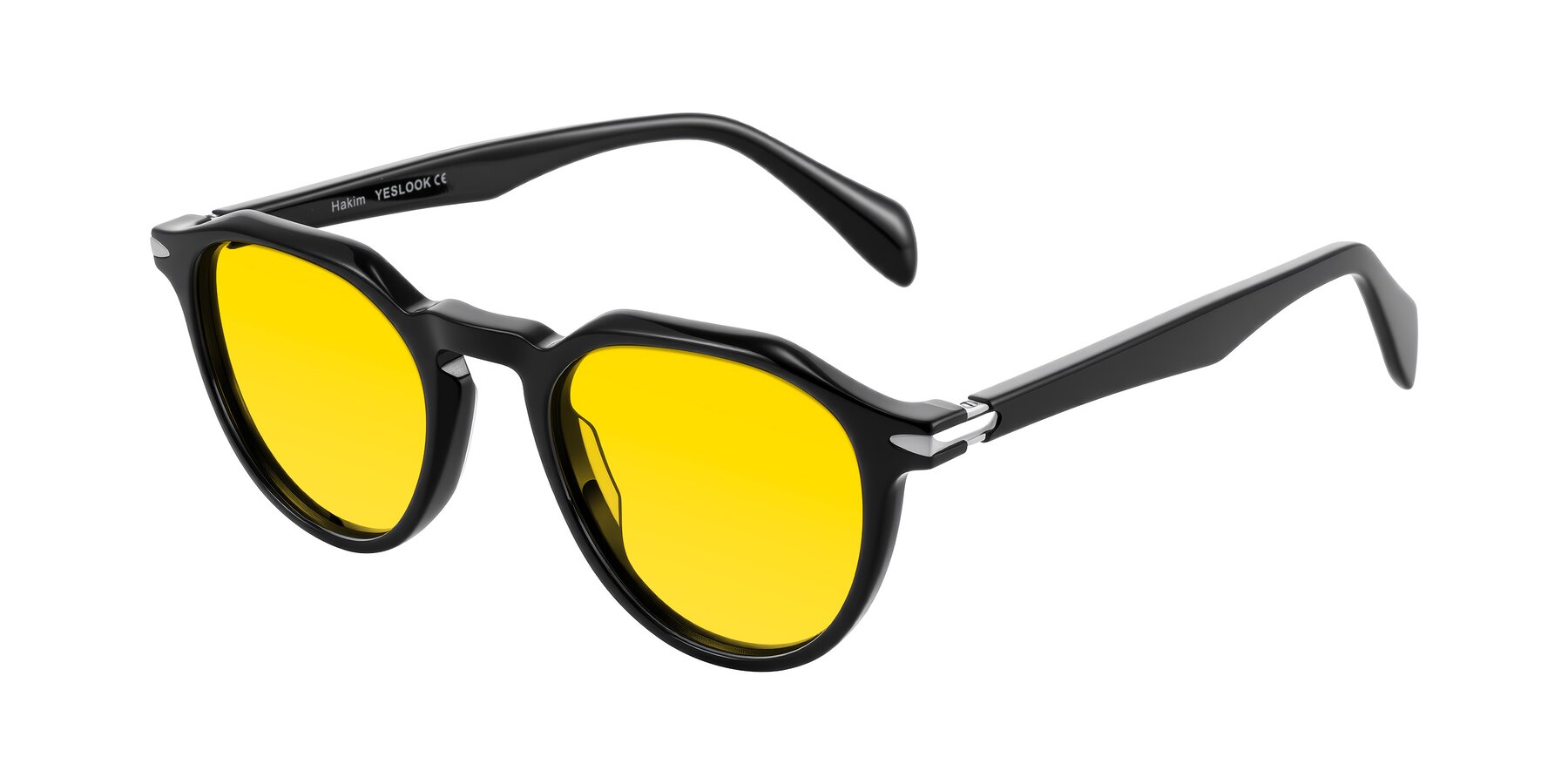 Angle of Hakim in Black with Yellow Tinted Lenses