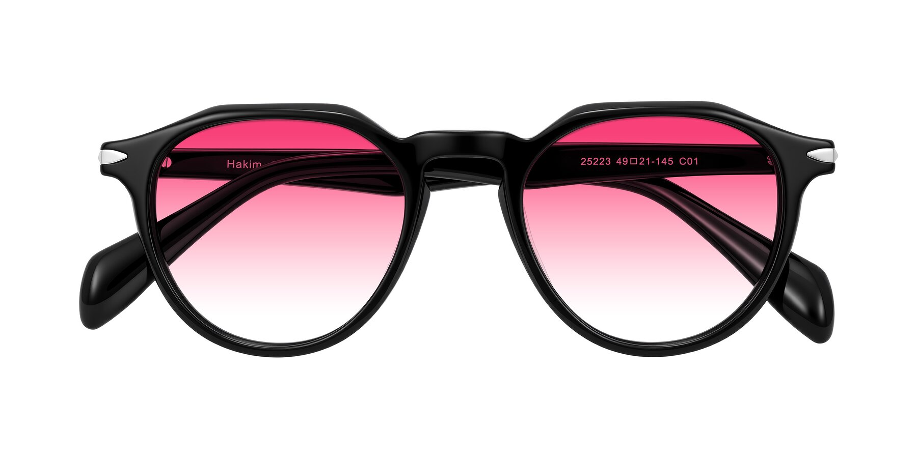 Folded Front of Hakim in Black with Pink Gradient Lenses