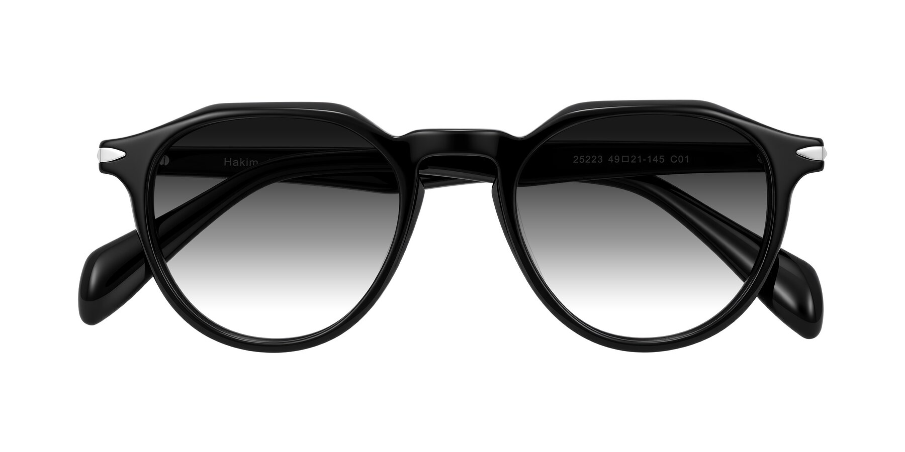Folded Front of Hakim in Black with Gray Gradient Lenses