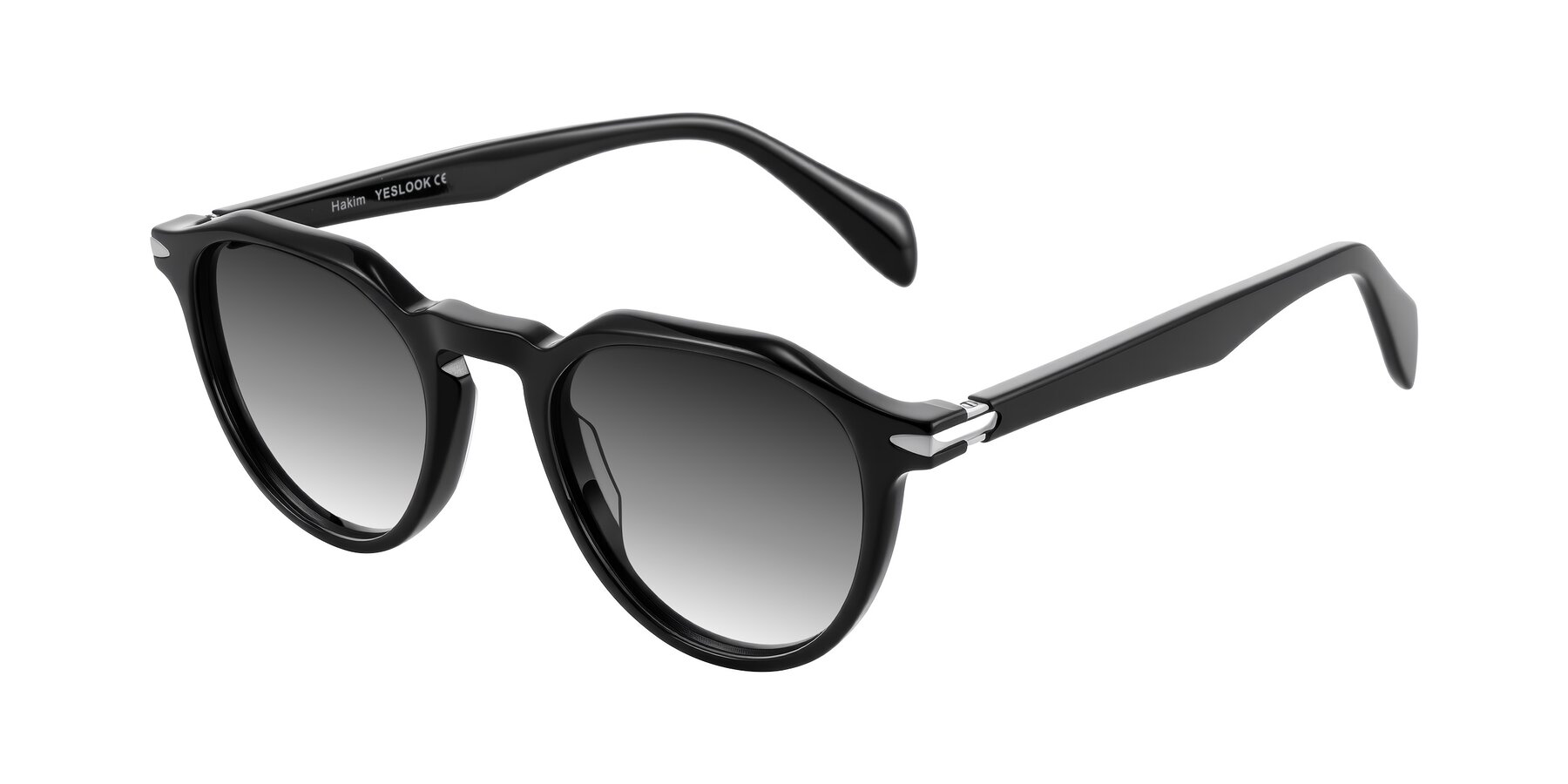 Angle of Hakim in Black with Gray Gradient Lenses