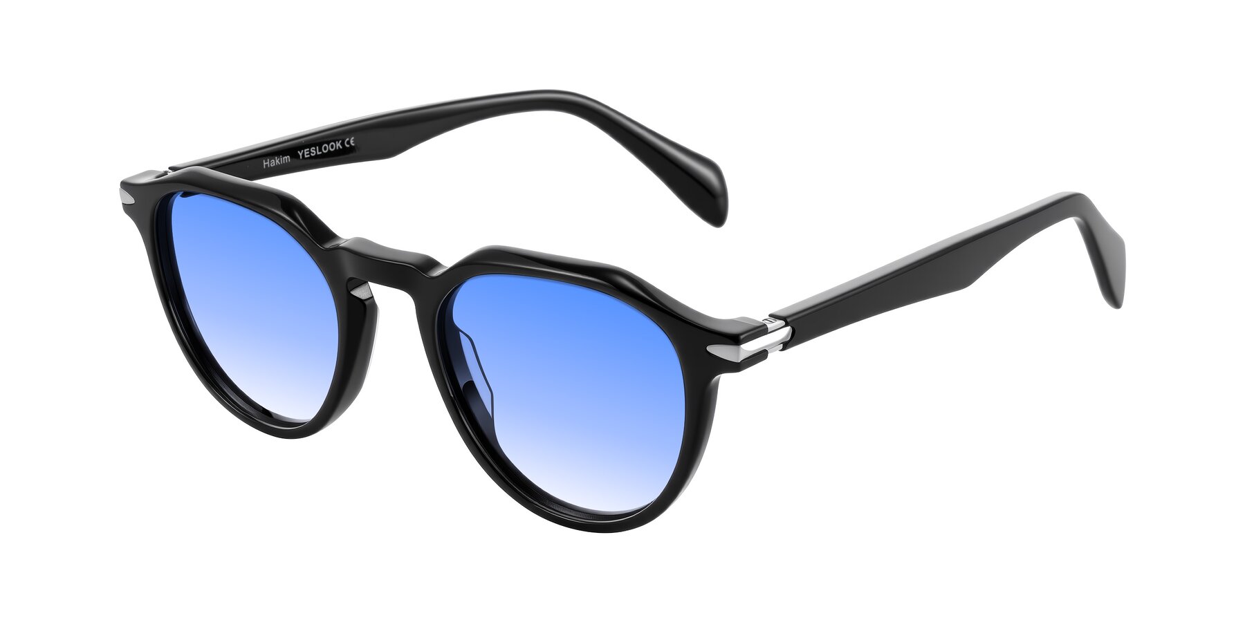 Angle of Hakim in Black with Blue Gradient Lenses