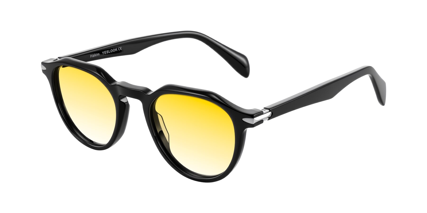 Angle of Hakim in Black with Yellow Gradient Lenses