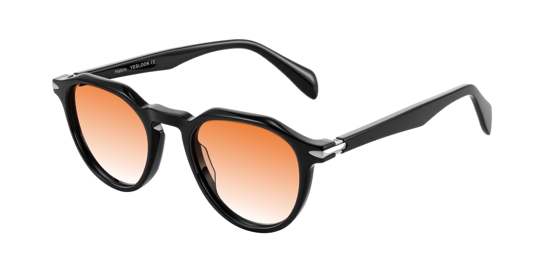 Angle of Hakim in Black with Orange Gradient Lenses