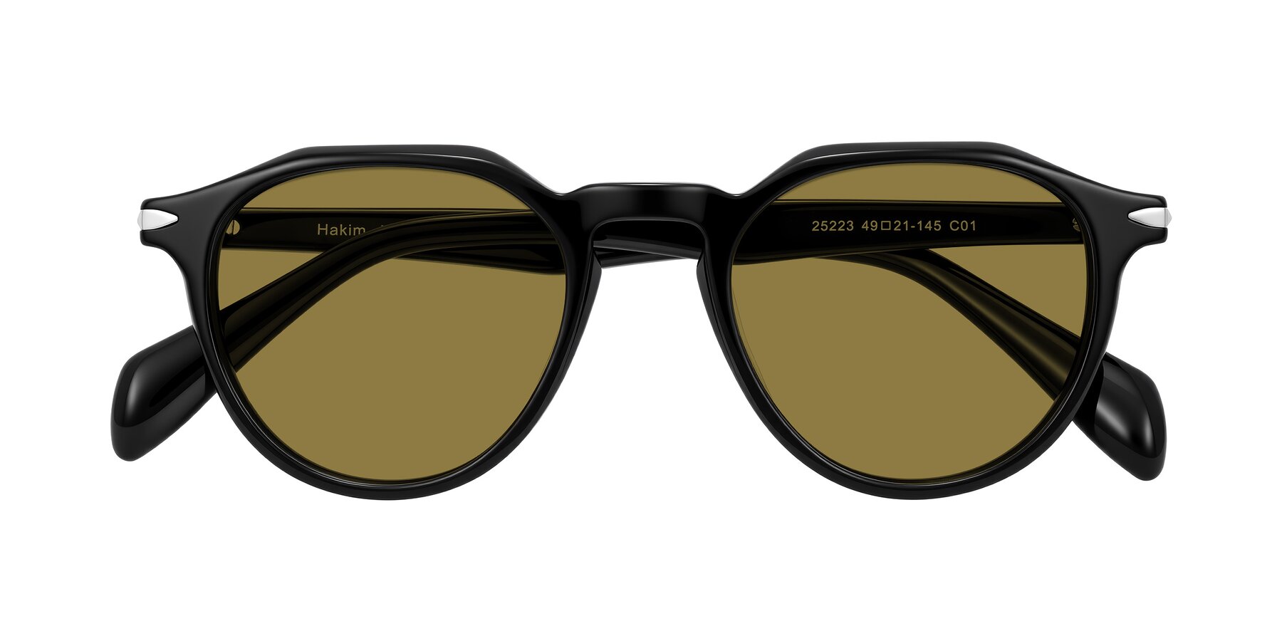 Folded Front of Hakim in Black with Brown Polarized Lenses