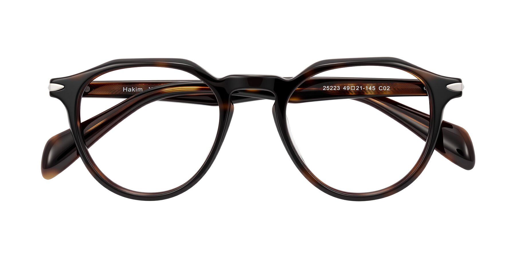 Folded Front of Hakim in Tortoise with Clear Eyeglass Lenses