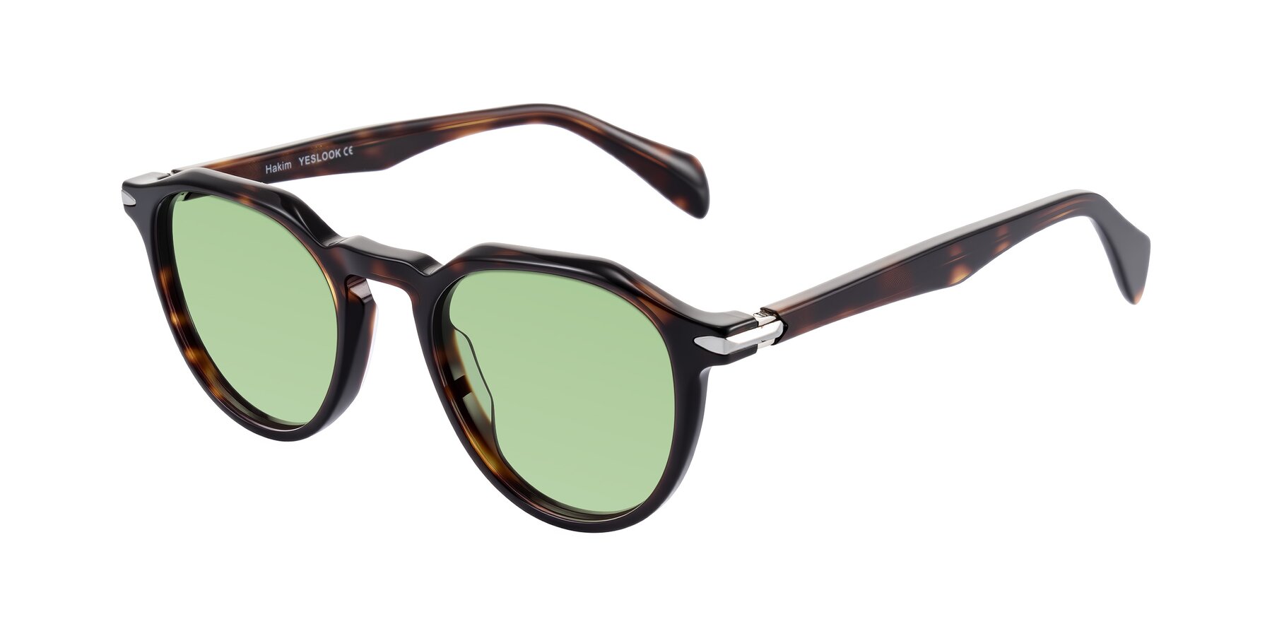 Angle of Hakim in Tortoise with Medium Green Tinted Lenses