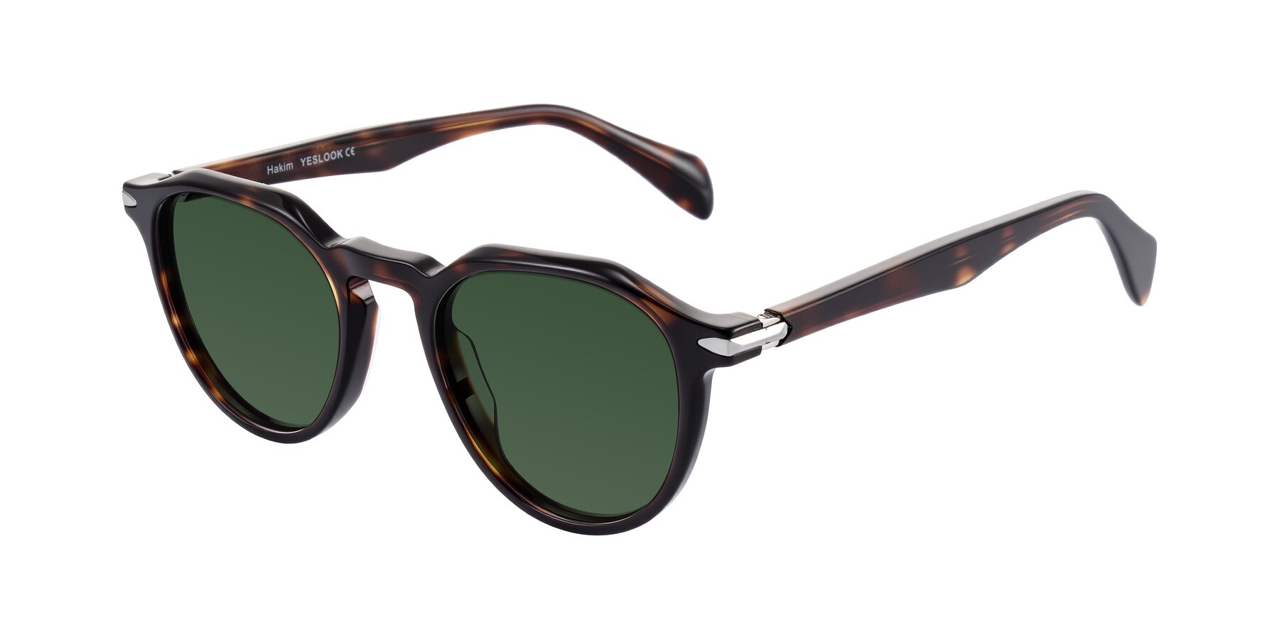 Angle of Hakim in Tortoise with Green Tinted Lenses