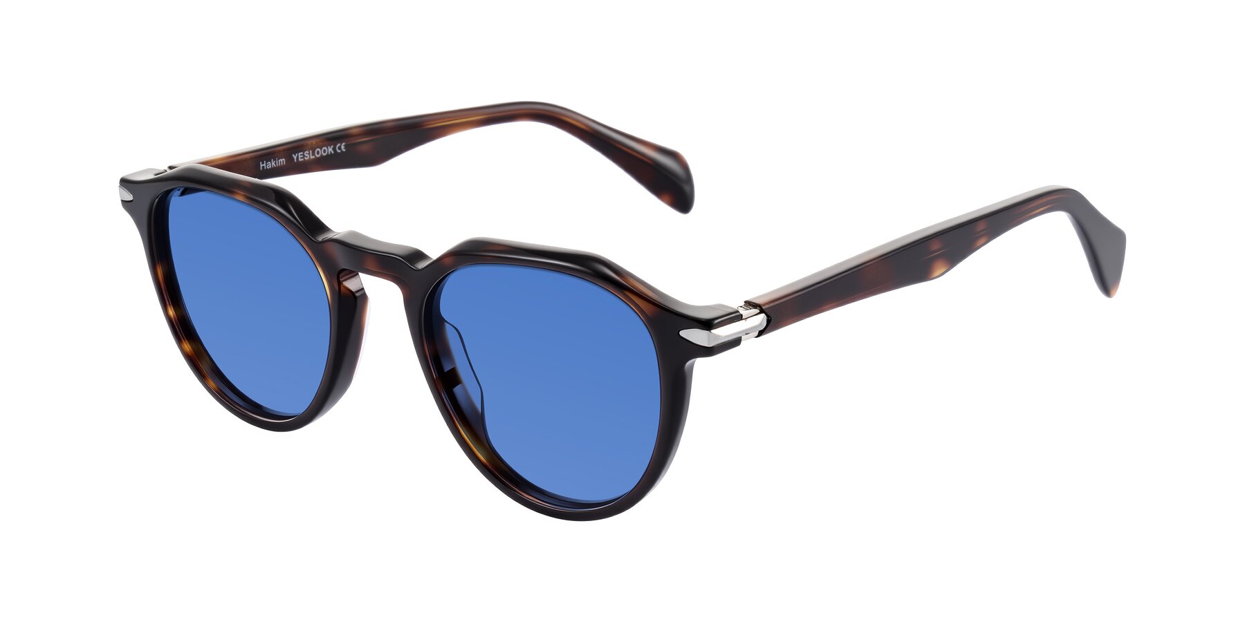 Angle of Hakim in Tortoise with Blue Tinted Lenses