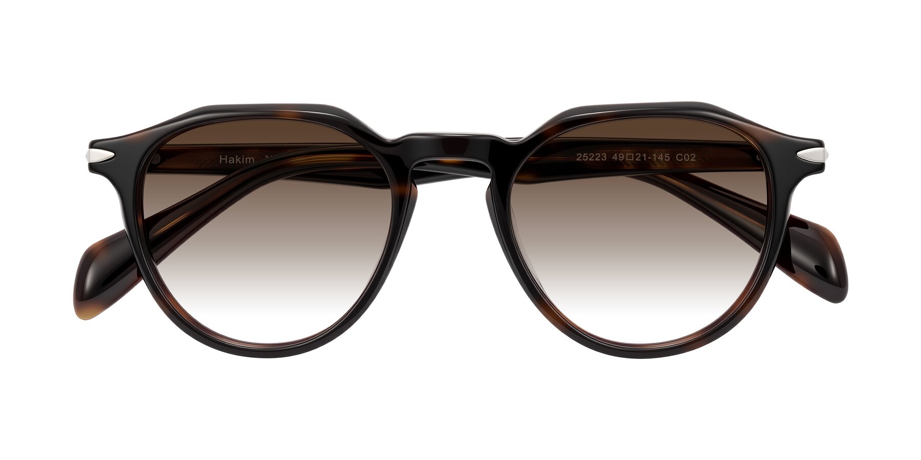 Folded Front of Hakim in Tortoise with Brown Gradient Lenses
