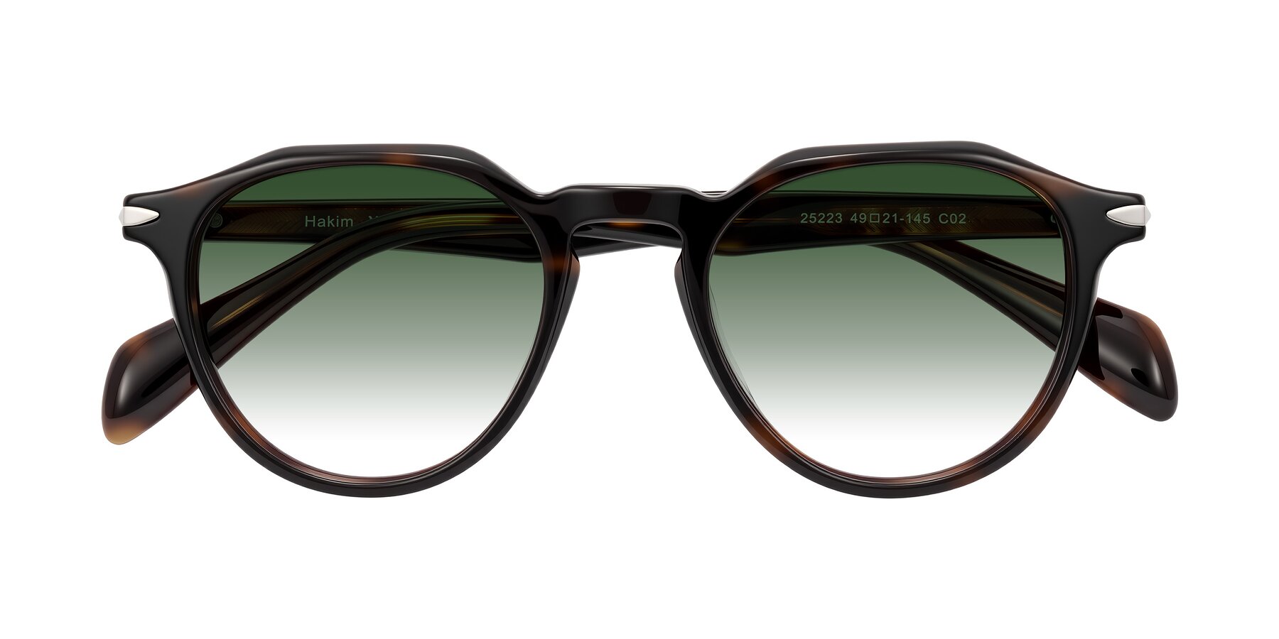 Folded Front of Hakim in Tortoise with Green Gradient Lenses
