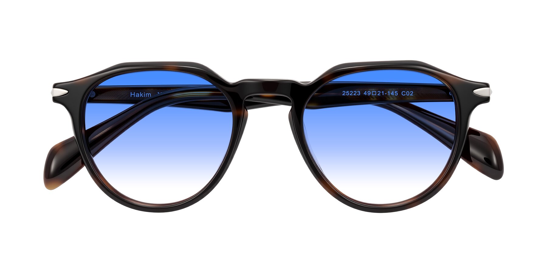 Folded Front of Hakim in Tortoise with Blue Gradient Lenses
