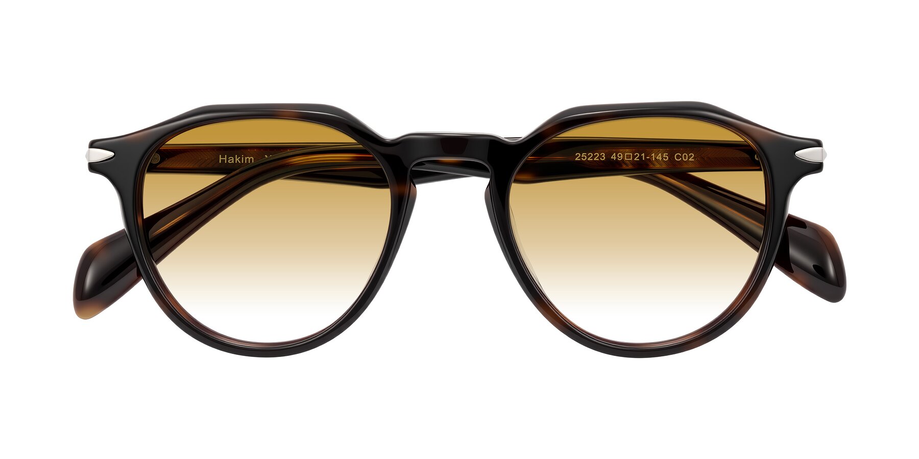 Folded Front of Hakim in Tortoise with Champagne Gradient Lenses