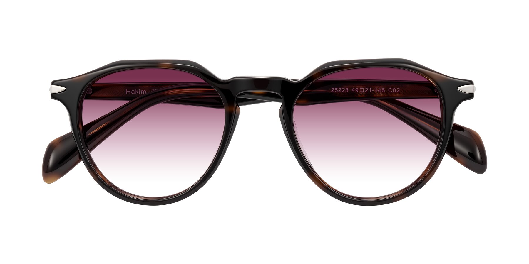 Folded Front of Hakim in Tortoise with Wine Gradient Lenses