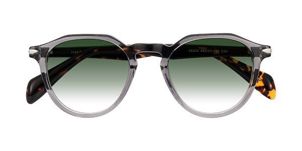 Front of Hakim in Crystal Gray Blue/Tortoise