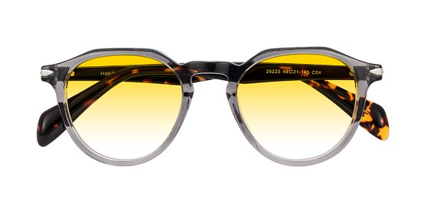 Front of Hakim in Crystal Gray Blue/Tortoise