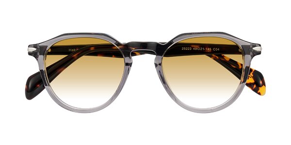 Front of Hakim in Crystal Gray Blue/Tortoise