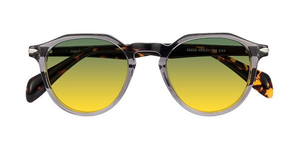 Front of Hakim in Crystal Gray Blue/Tortoise