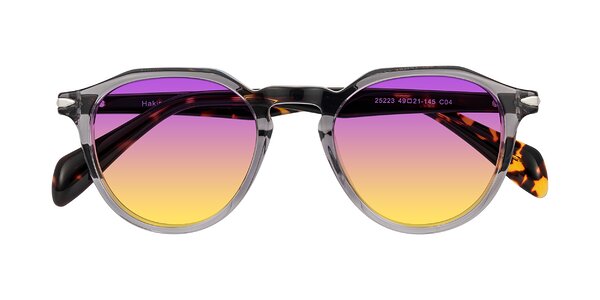 Front of Hakim in Crystal Gray Blue/Tortoise