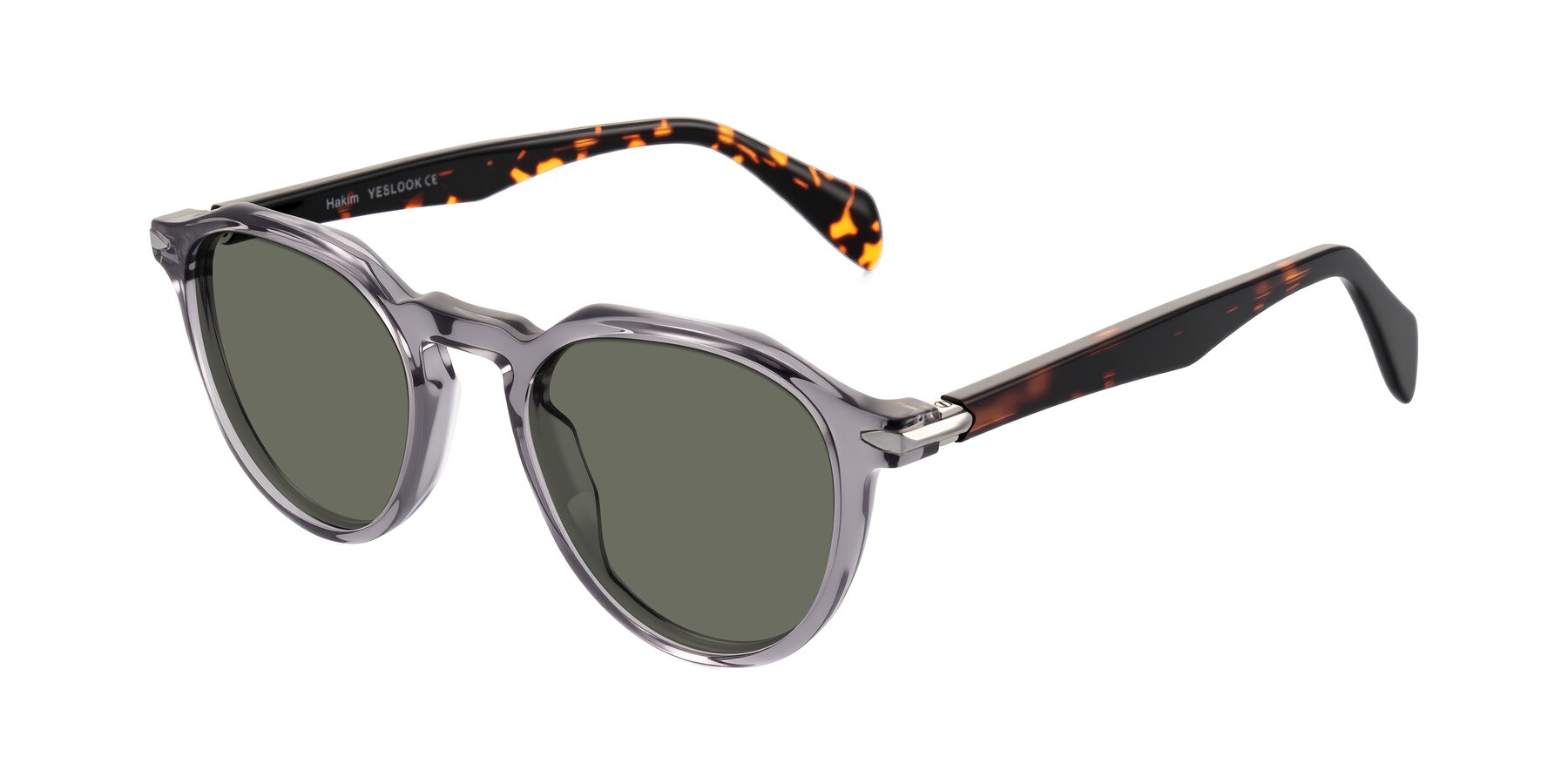 Angle of Hakim in Crystal Gray Blue/Tortoise with Gray Polarized Lenses