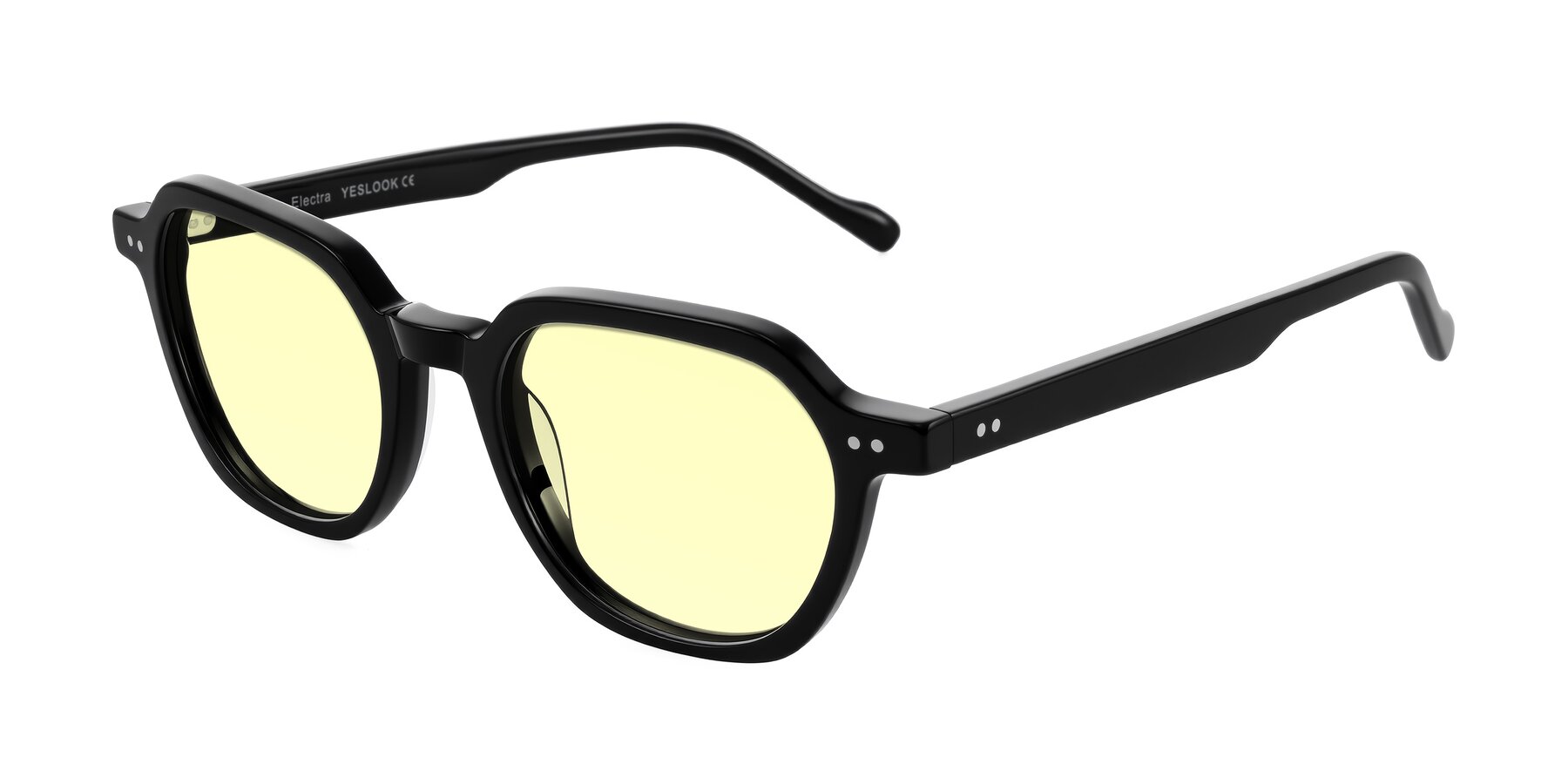 Angle of Electra in Black with Light Yellow Tinted Lenses