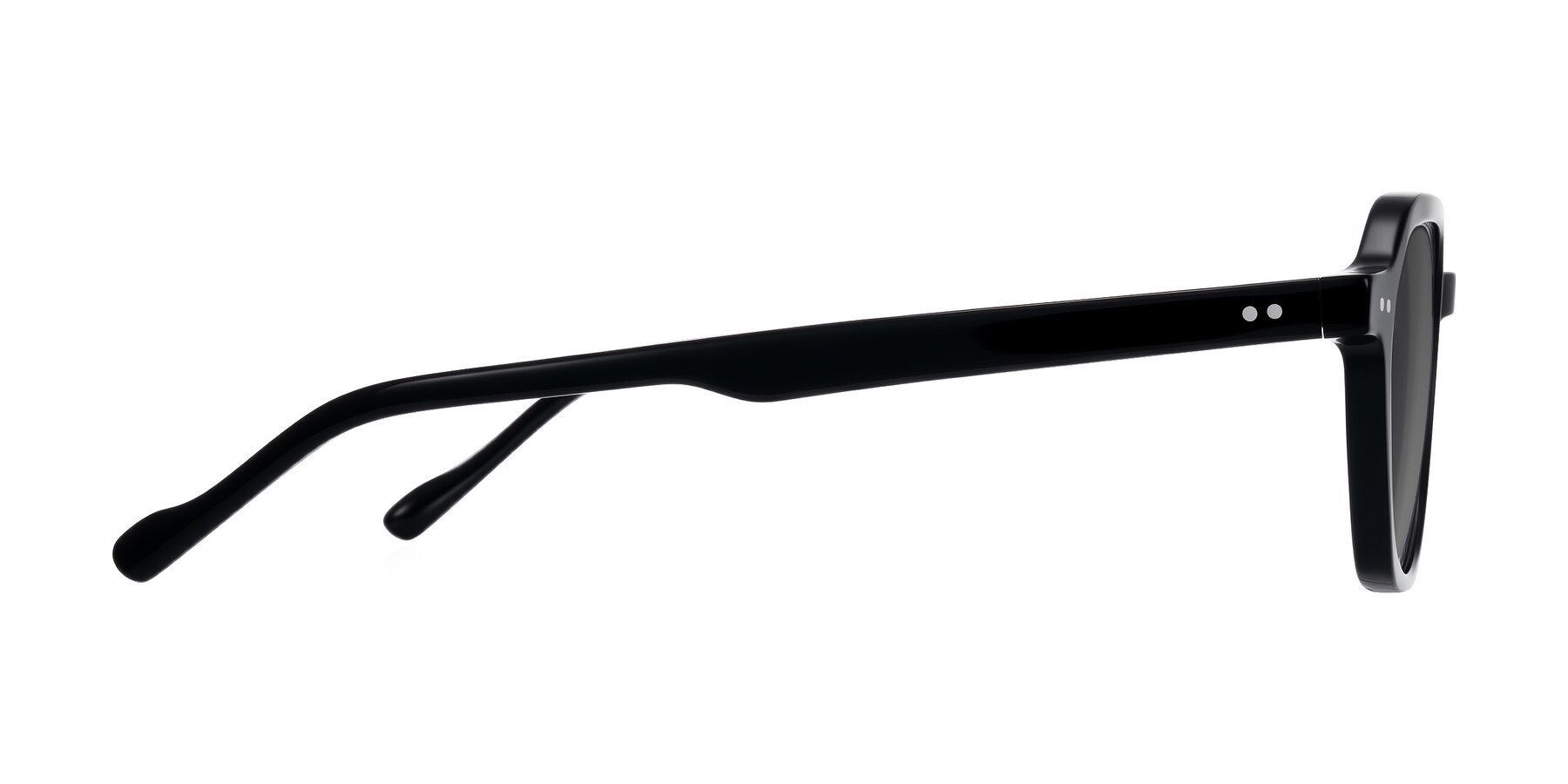 Side of Electra in Black with Medium Gray Tinted Lenses