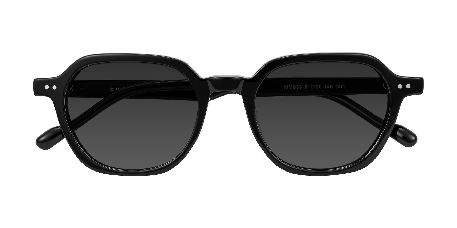 Folded Front of Electra in Black with Gray Tinted Lenses