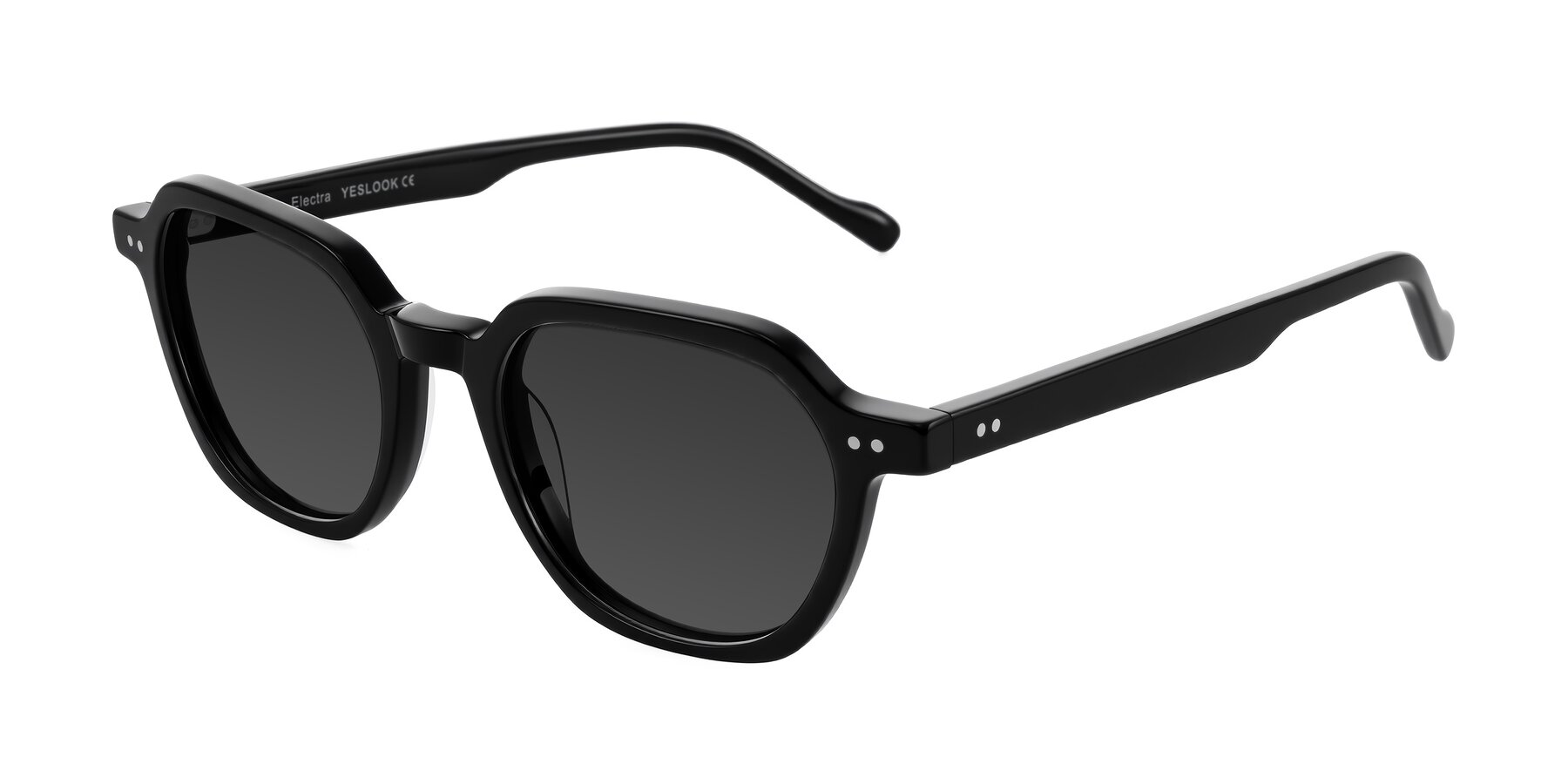 Angle of Electra in Black with Gray Tinted Lenses