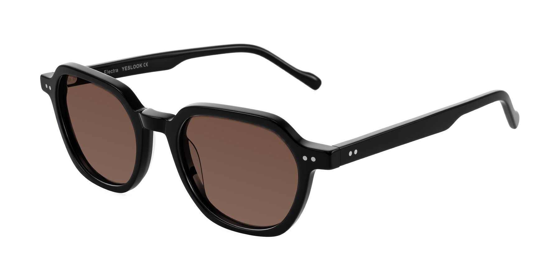 Angle of Electra in Black with Brown Tinted Lenses