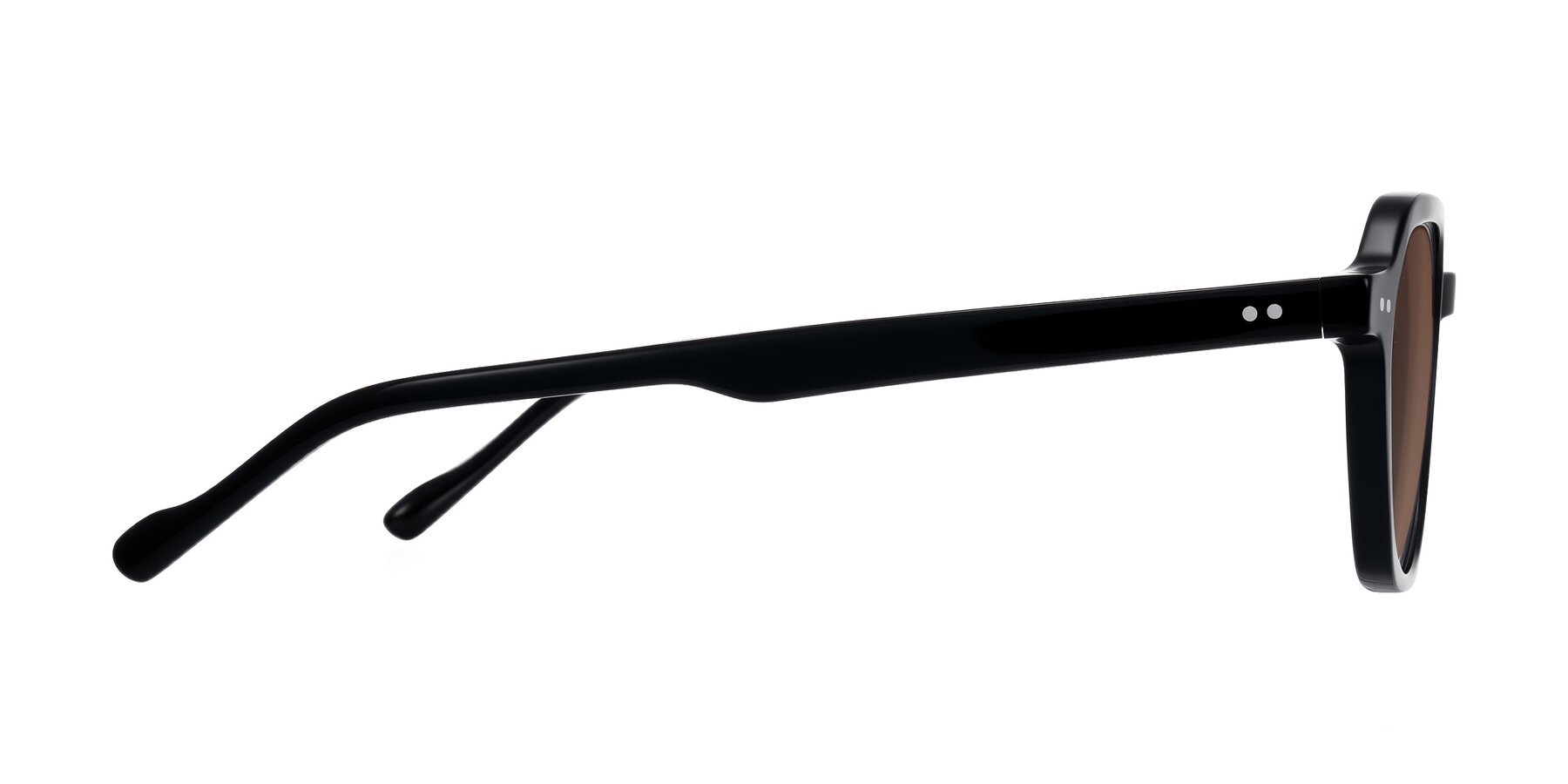 Side of Electra in Black with Brown Tinted Lenses