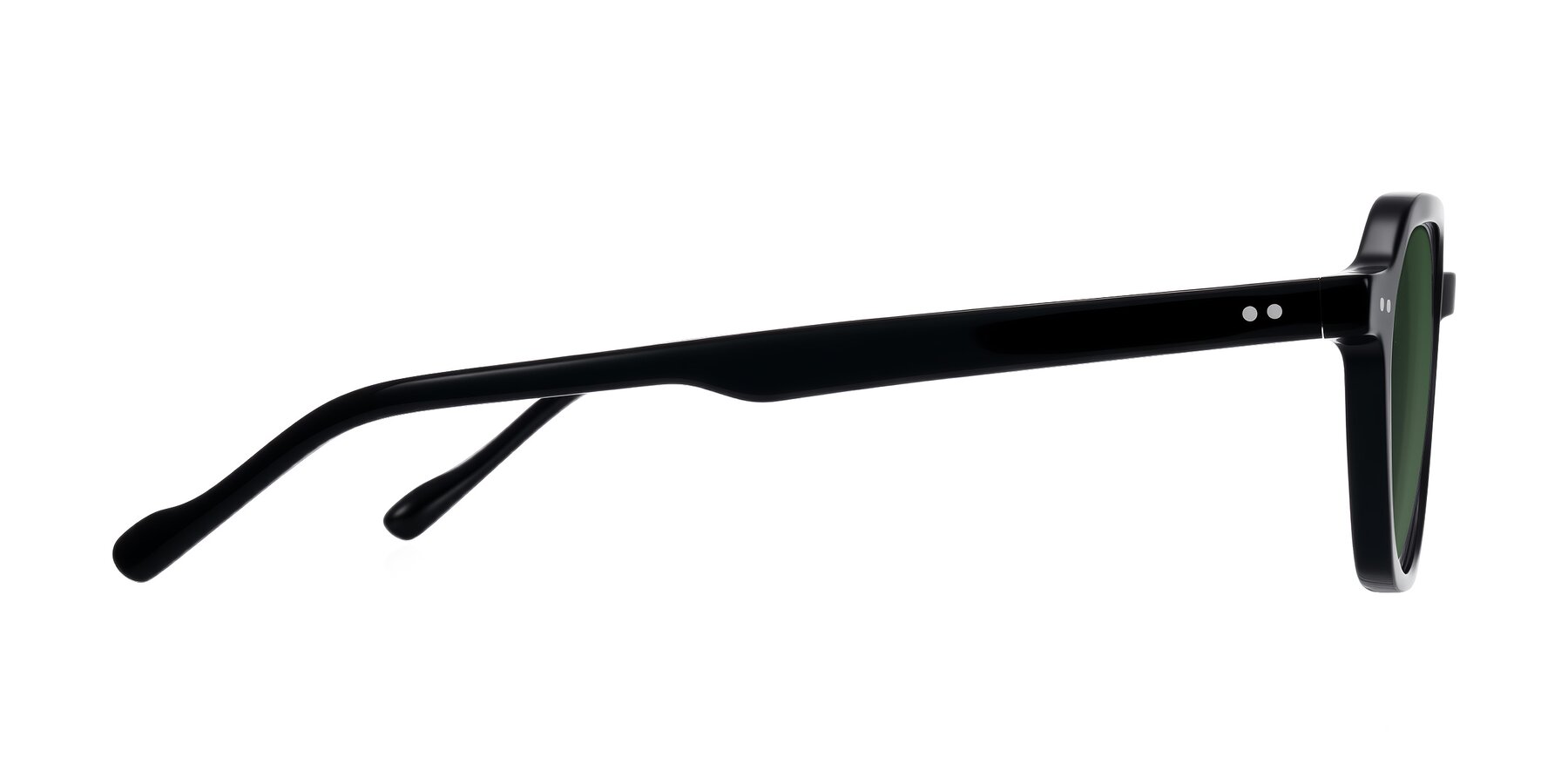 Side of Electra in Black with Green Tinted Lenses