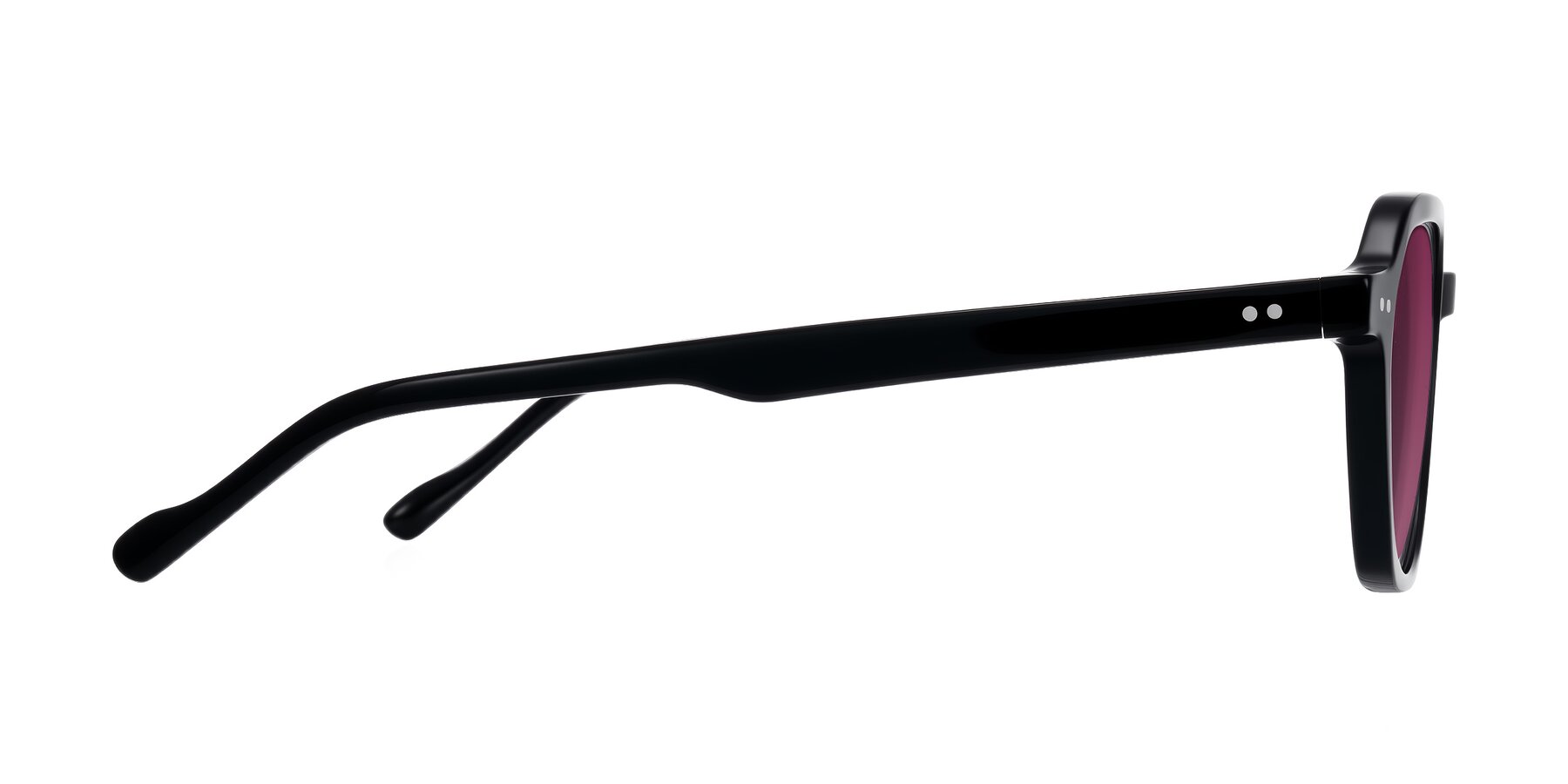 Side of Electra in Black with Wine Tinted Lenses